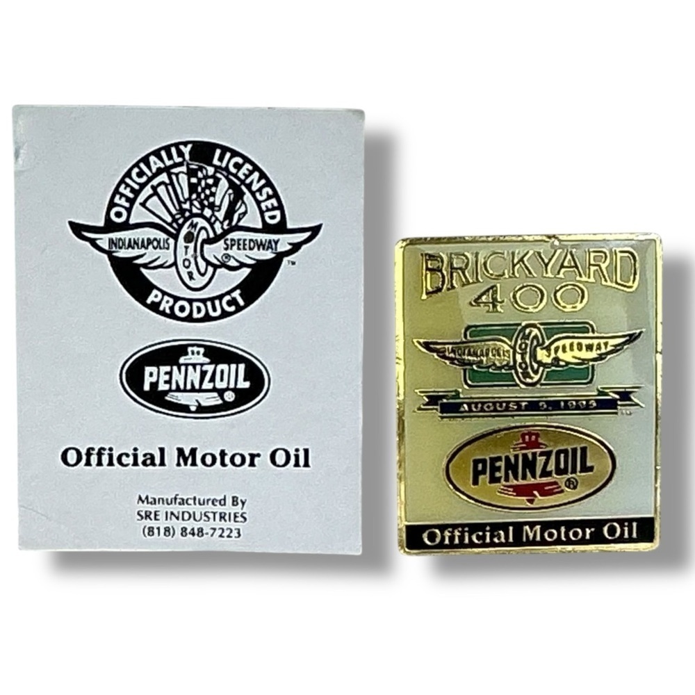 Vintage 1995 Pennzoil Nascar Race Brickyard 400 Pin Indianapolis Motor Speedway - Picture 2 of 16